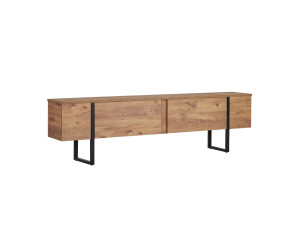 Meuble TV en bois "Onera" - 180 x 30 x 50 cm - Pin Atlantique / Noir