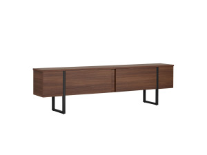 Meuble TV en bois "Onera" - 180 x 30 x 50 cm - Noyer / Noir