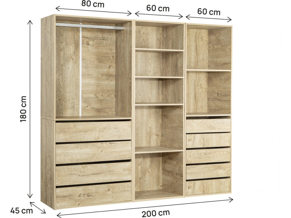Kit dressing " Opéra " modulable - 3 éléments - Beige