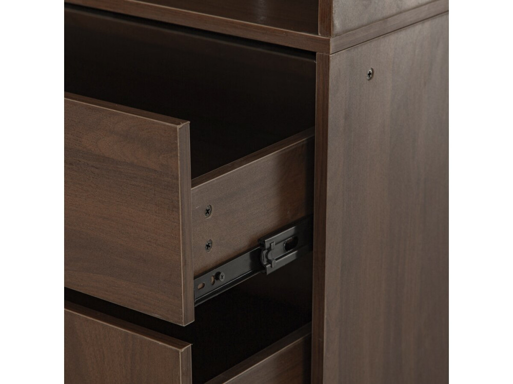 Kit dressing modulable avec penderie, tiroirs et rangements "Opéra" - 2 éléments - Marron