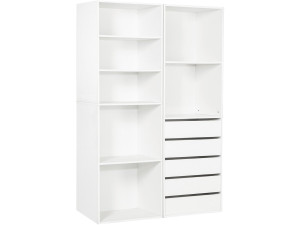Kit dressing modulable avec 5 tiroirs et 7 étagères "Opéra" - 2 éléments - Blanc