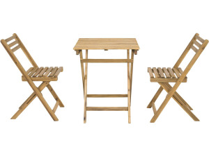 Ensemble table et chaises de jardin "Aldo" en bois - 2 places - Marron