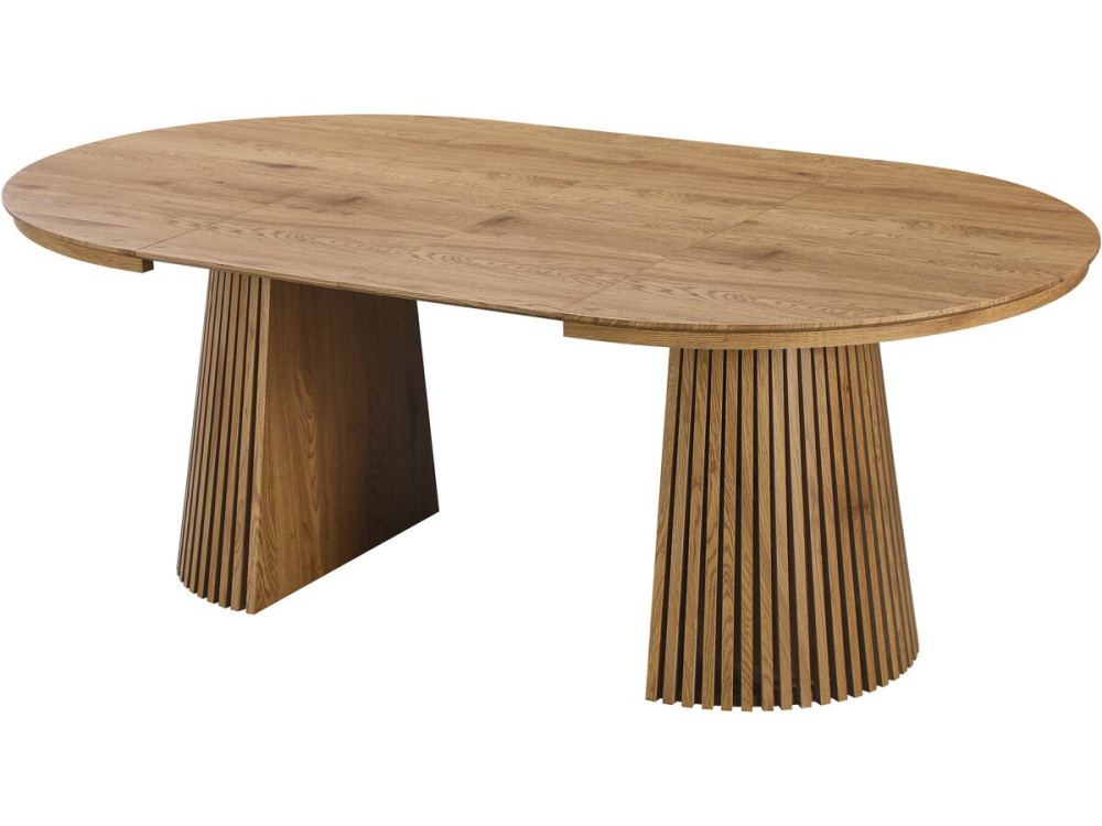 Table à manger extensible en bois "Sylva" - 120/200 cm - 4 à 8 places - Marron