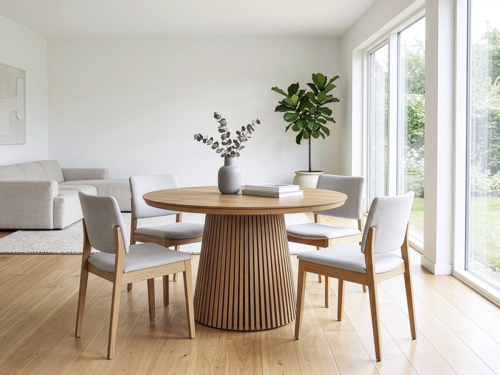 Table à manger extensible en bois "Sylva" - 120/200 cm - 4 à 8 places - Marron
