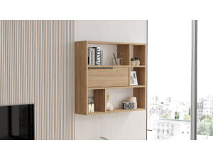 Étagère murale en bois "Calvin" - 90 x 22 x 81 cm - Marron 2