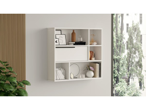 Étagère murale en bois "Calvin" - 90 x 22 x 81 cm - Blanc 2
