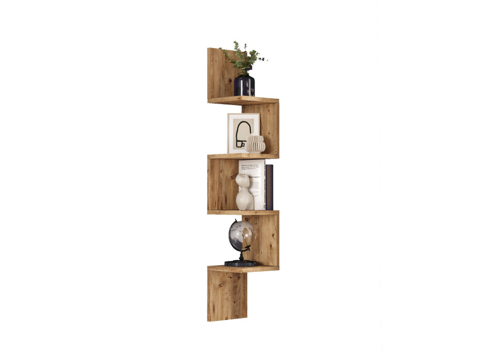 Étagère murale en bois "Lula" - 22 x 22 x 117 cm - Marron