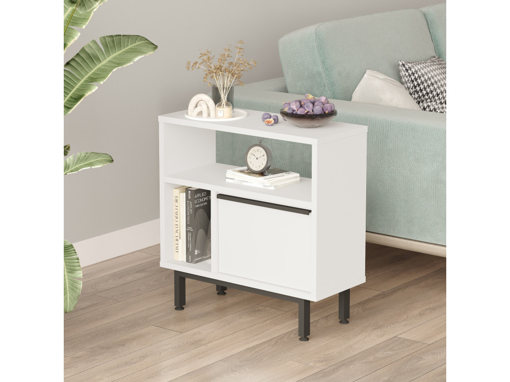 Table d'appoint en bois "Calvin" - 60 x 25 x 60 cm - Blanc