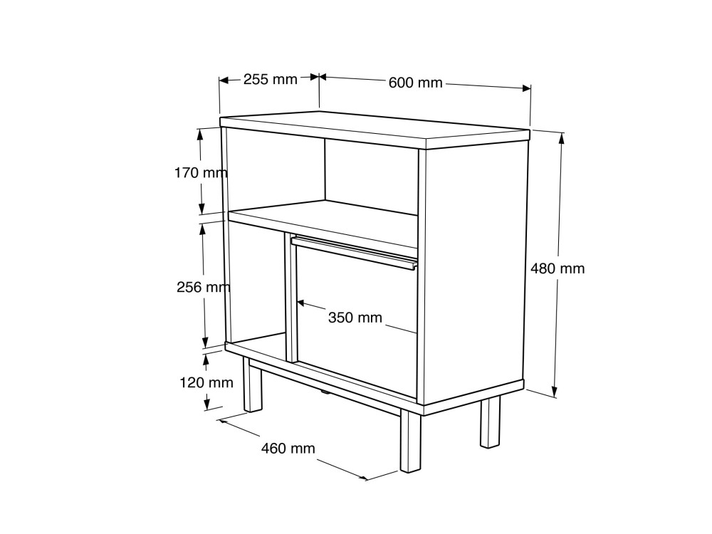 Table d'appoint en bois "Calvin" - 60 x 25 x 60 cm - Blanc