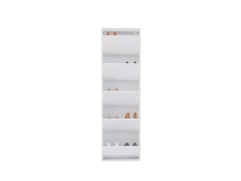 Meuble à chaussures en métal "Ayse" - 50 x 15 x 169 cm - Blanc
