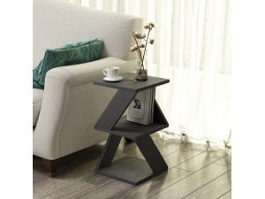 Table d'appoint en bois "Albeni" - 30 x 30 x 54 cm - Noir 2