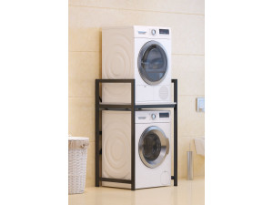 Meuble pour machine à laver en métal "Junior" - 70 x 60 x 116 cm - Blanc 2