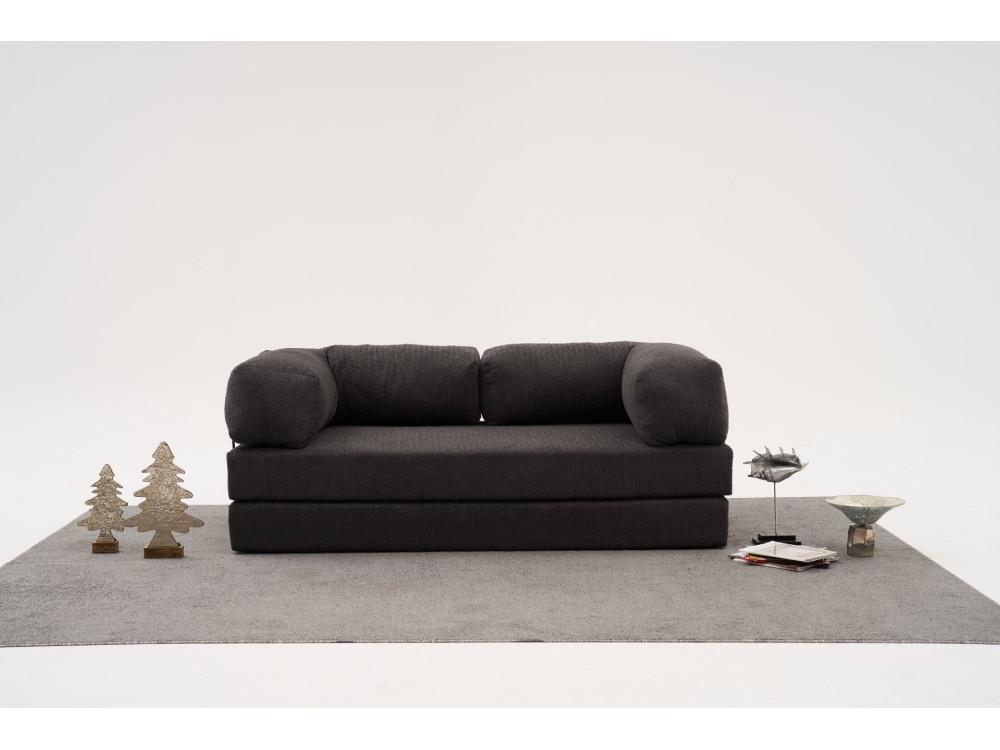 Canapé 3 places en tissu "Comfort" - 190 x 95 x 75 cm - Gris anthracite