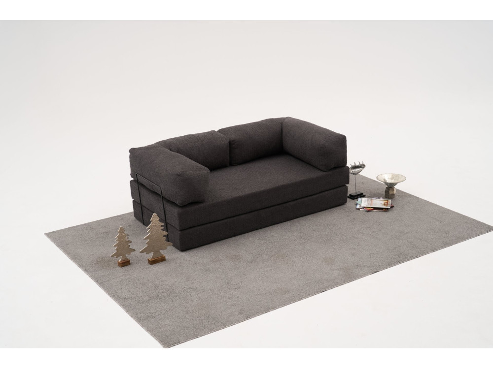 Canapé 3 places en tissu "Comfort" - 190 x 95 x 75 cm - Gris anthracite