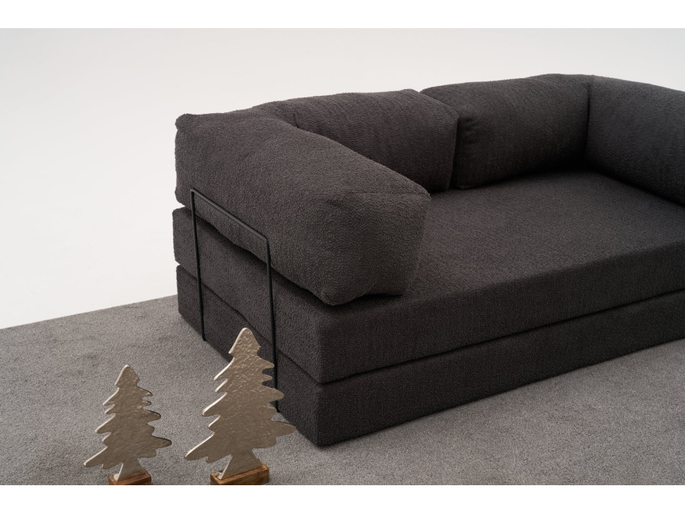 Canapé 3 places en tissu "Comfort" - 190 x 95 x 75 cm - Gris anthracite