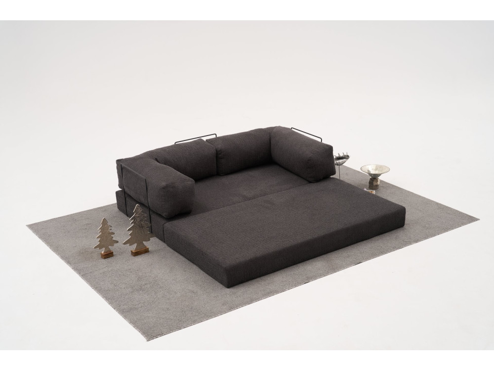 Canapé 3 places en tissu "Comfort" - 190 x 95 x 75 cm - Gris anthracite