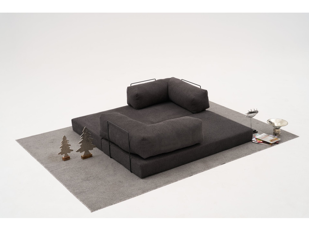 Canapé 3 places en tissu "Comfort" - 190 x 95 x 75 cm - Gris anthracite