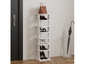 Meuble à chaussures en bois "Ayka" - 30 x 30 x 110 cm - Blanc 2