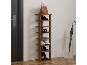 Meuble à chaussures en bois "Ayka" - 30 x 30 x 110 cm - Marron 2