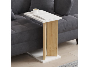 Table d'appoint en bois "Lun" - 25 x 50 x 48 cm - Beige 2