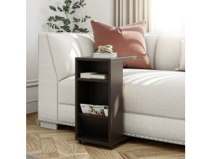 Table d'appoint en bois "Filinta" - 30 x 40 x 63 cm - Gris anthracite 2