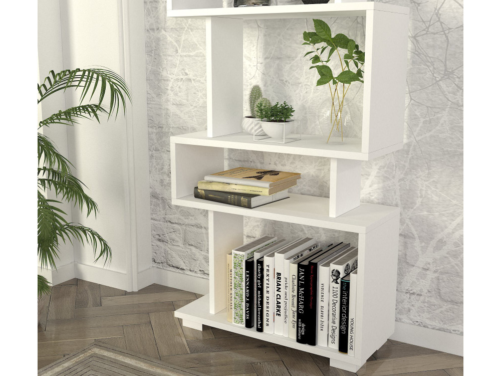 Bibliothèque en bois "Blok" - 60 x 19 x 165 cm - Blanc
