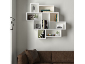 Étagère murale en bois "Parola" - 115 x 15 x 103 cm - Blanc 2