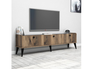 Meuble TV en bois "Lidya" - 180 x 35 x 49 cm - Marron 2