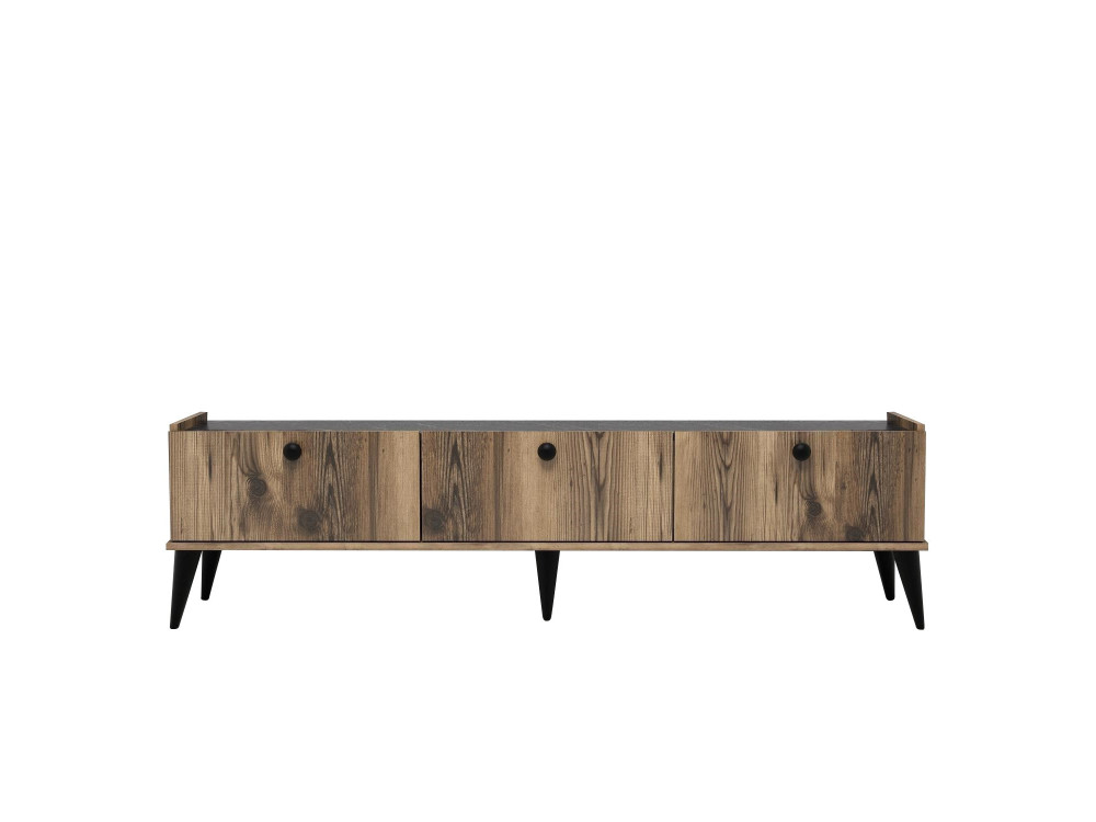 Meuble TV en bois "Lidya" - 180 x 35 x 49 cm - Marron
