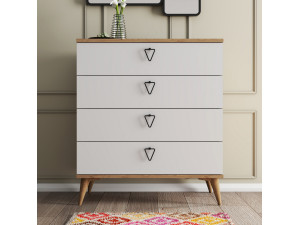 Commode en bois "Versa-Ce" - 80 x 45 x 90 cm - Blanc 2