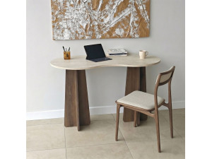 Bureau en bois "Infini" - 120 x 60 x 75 cm - Travertin 2