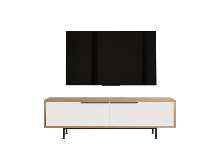 Meuble TV en bois "ON1-SW" - 160 x 35 x 45 cm - Blanc