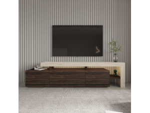 Meuble TV en bois "Beliz" - 192 x 37 x 53 cm - Marron 2