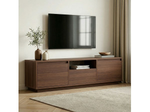 Meuble TV en bois "Sentinel" - 160 x 30 x 42 cm - Marron 2