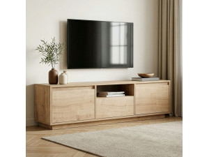 Meuble TV en bois "Sentinel" - 160 x 30 x 42 cm - Beige 2