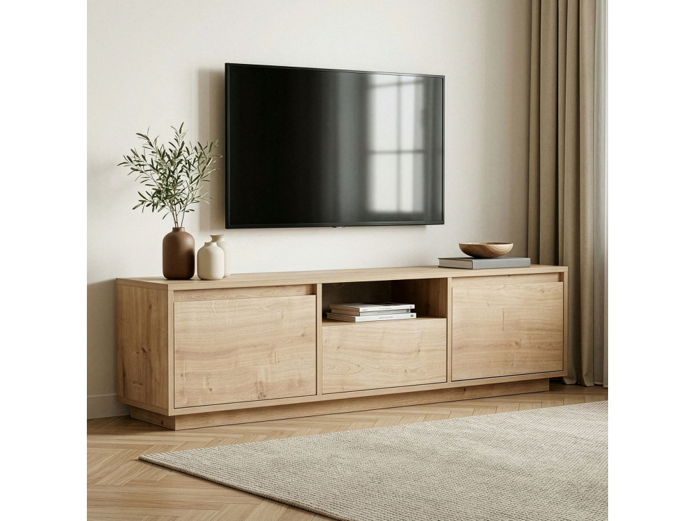 Meuble TV en bois "Sentinel" - 160 x 30 x 42 cm - Beige