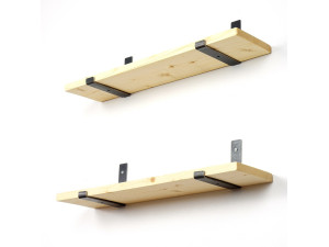 Lot de 2 étagères murales en bois en bois "LAM008" - 60 x 14 x 16 cm - Beige
