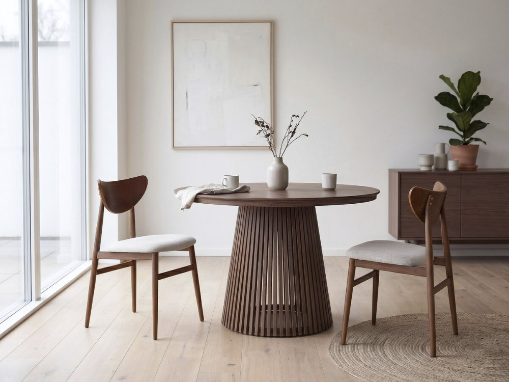 Chaise de salle a manger style scandinave en bois "Lumbra" - Marron