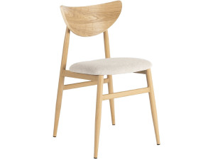 Chaise de salle a manger style scandinave en bois "Lumbra" - Beige