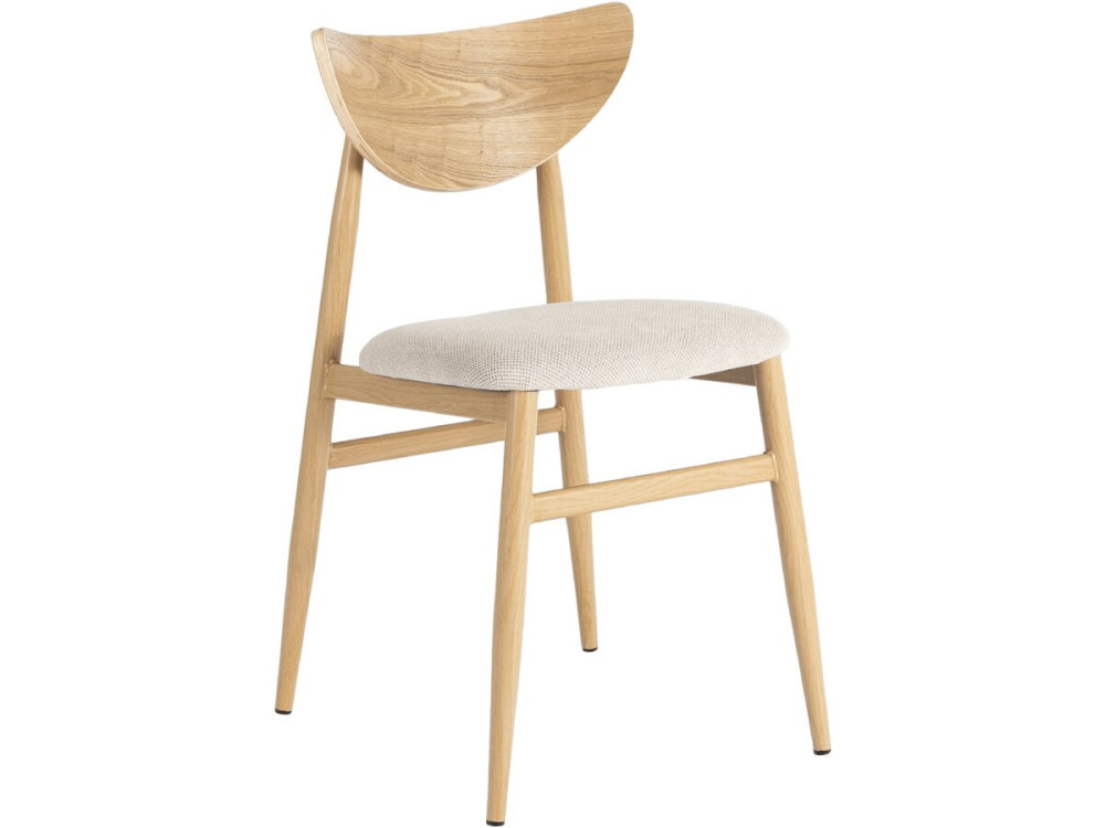 Chaise de salle a manger style scandinave en bois "Lumbra" - Beige
