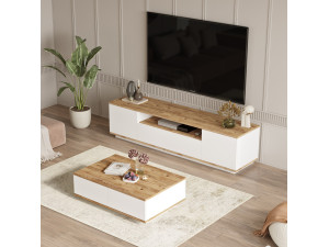 Ensemble de meubles de salon en bois "FR17" - 180 x 44 x 44 cm - Blanc 2