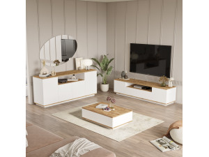 Ensemble de meubles de salon en bois "FR18" - 180 x 44 x 44 cm - Blanc 2