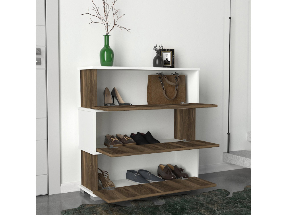 Meuble à chaussures en bois "Napolyon" - 90 x 30 x 93 cm - Marron