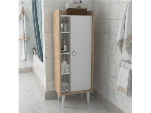 Meuble multi-usages en bois "Lagomood Ruby" - 50 x 30 x 140 cm - Blanc 2