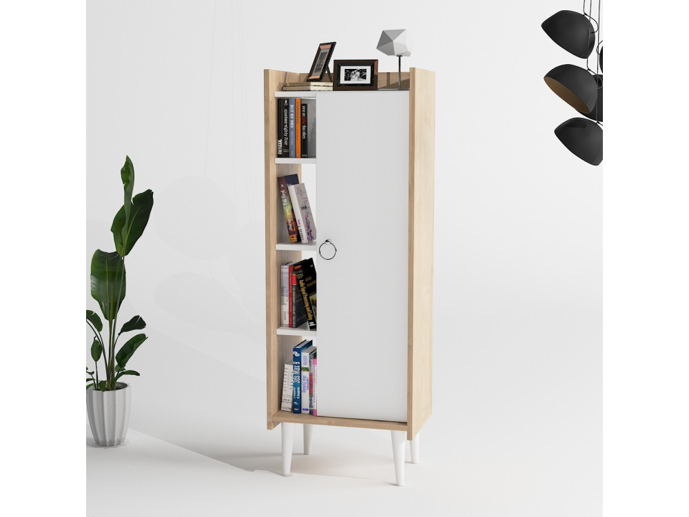 Meuble multi-usages en bois "Lagomood Ruby" - 50 x 30 x 140 cm - Blanc
