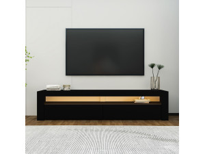 Meuble TV en bois "Bati" - 150 x 36 x 46 cm - Noir 2