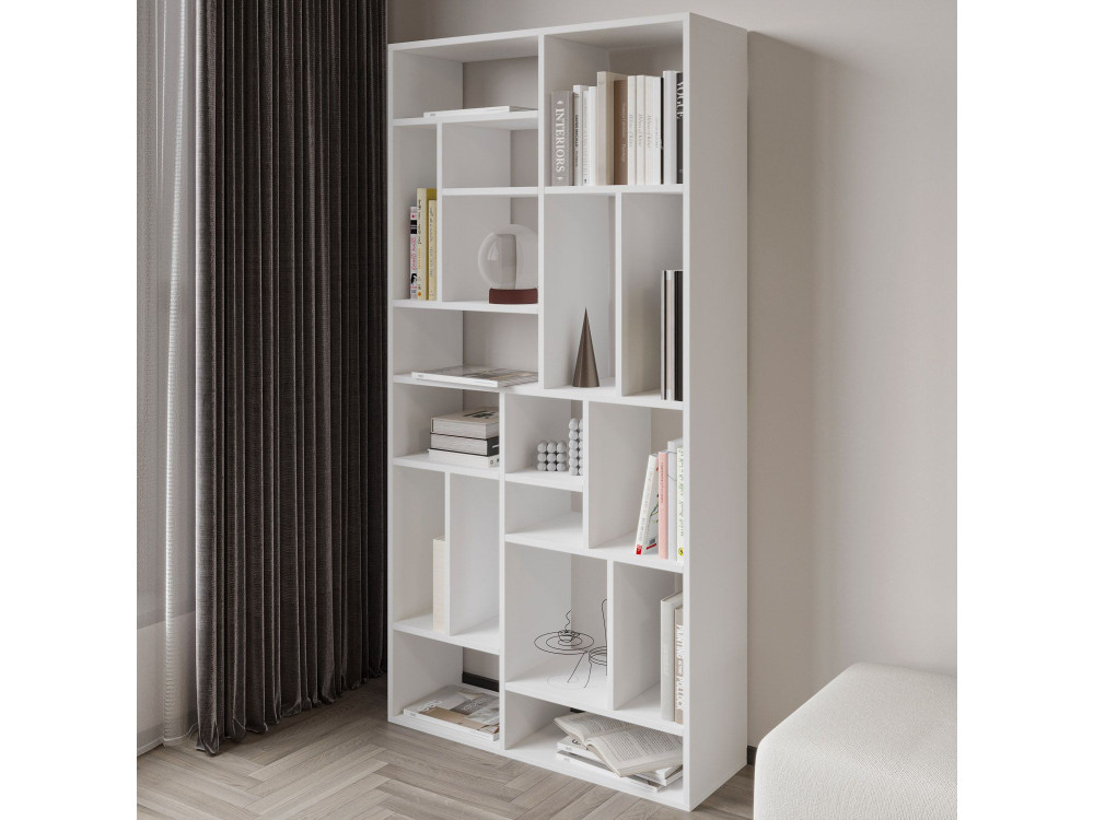 Bibliothèque en bois "Nicola" - 90 x 30 x 180 cm - Blanc