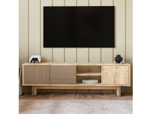 Meuble TV en bois "Ravello" - 150 x 30 x 45 cm - Beige 2