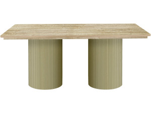 Table à manger ovale en bois "Zénith" - 180 cm - 8 places - Beige