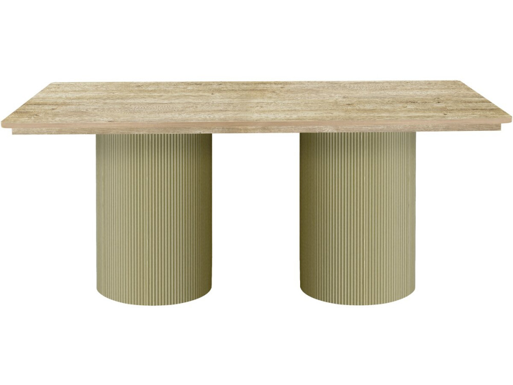 Table à manger ovale en bois "Zénith" - 180 cm - 8 places - Beige